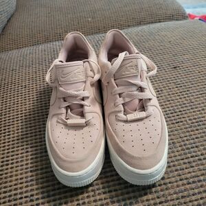 Nike blush suede platform shoes